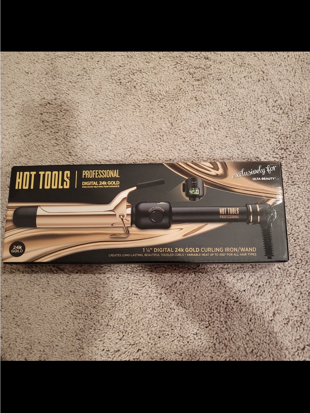 Hot Tools Professional 1¼" Digital 24k Gold Curling Iron - Black and Gold